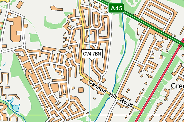 CV4 7BN map - OS VectorMap District (Ordnance Survey)