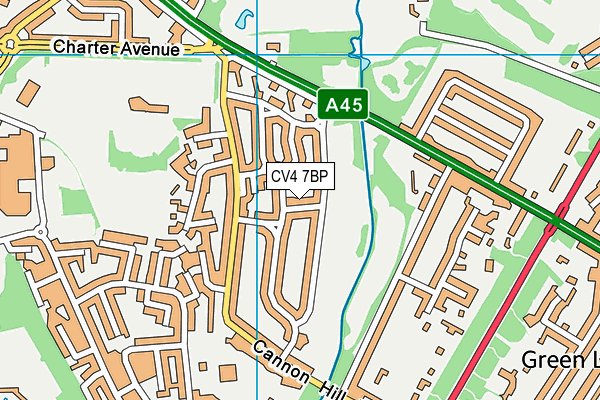 CV4 7BP map - OS VectorMap District (Ordnance Survey)