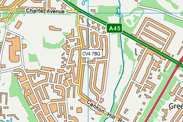 CV4 7BQ map - OS VectorMap District (Ordnance Survey)