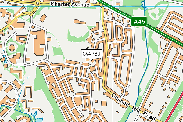 CV4 7BU map - OS VectorMap District (Ordnance Survey)