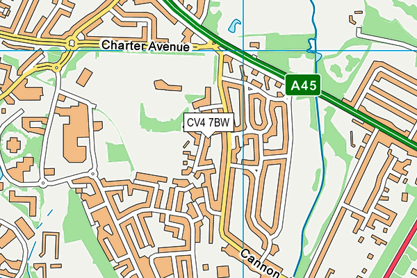 CV4 7BW map - OS VectorMap District (Ordnance Survey)