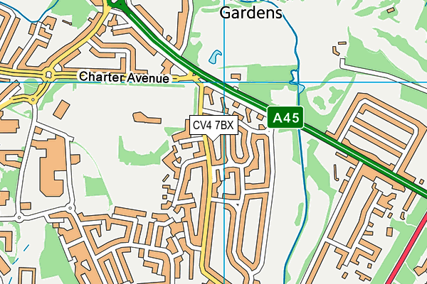 CV4 7BX map - OS VectorMap District (Ordnance Survey)