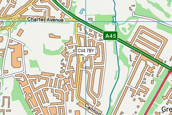 CV4 7BY map - OS VectorMap District (Ordnance Survey)