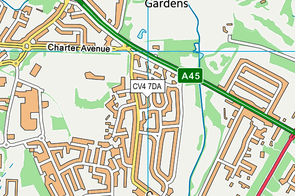 CV4 7DA map - OS VectorMap District (Ordnance Survey)