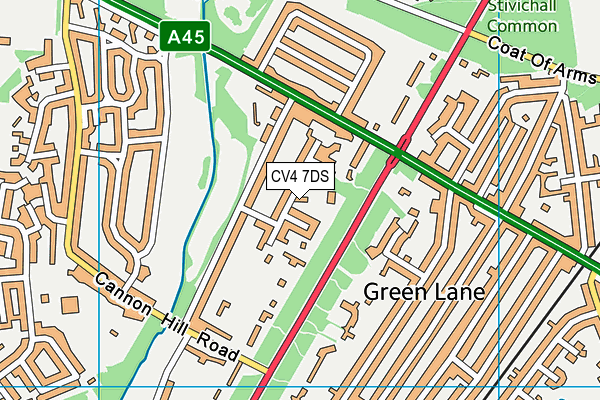 CV4 7DS map - OS VectorMap District (Ordnance Survey)