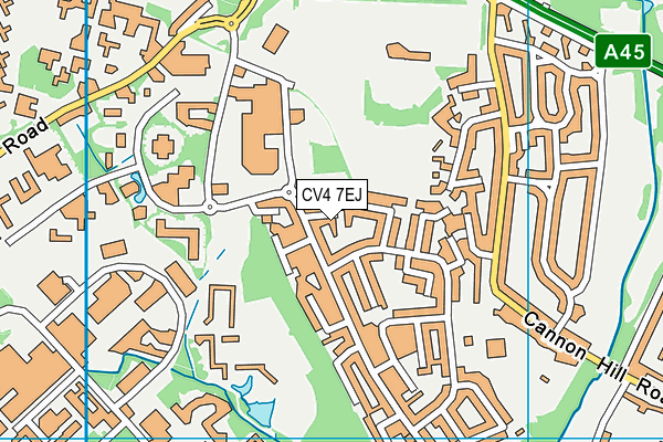 CV4 7EJ map - OS VectorMap District (Ordnance Survey)