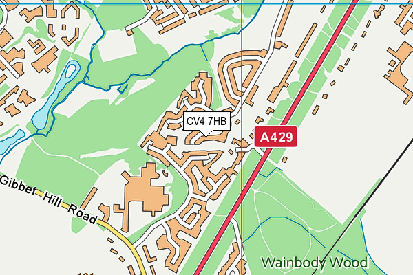 CV4 7HB map - OS VectorMap District (Ordnance Survey)