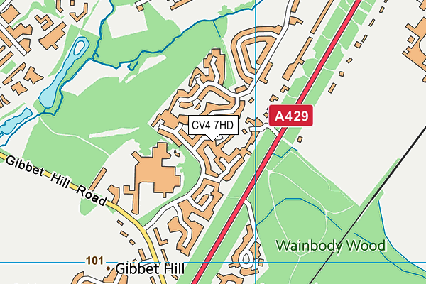 CV4 7HD map - OS VectorMap District (Ordnance Survey)