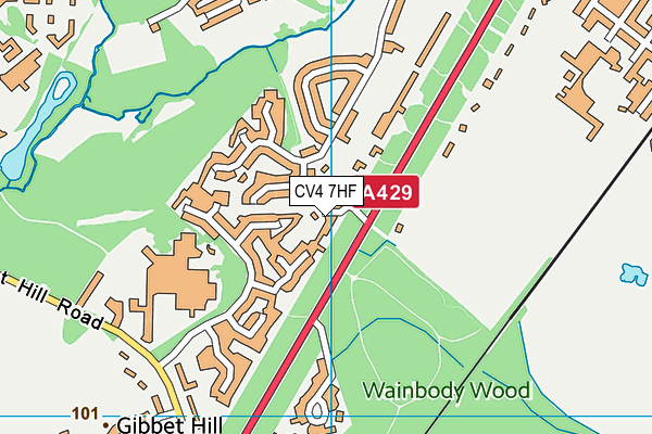 CV4 7HF map - OS VectorMap District (Ordnance Survey)