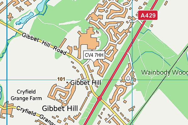 CV4 7HH map - OS VectorMap District (Ordnance Survey)