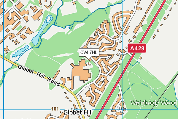 CV4 7HL map - OS VectorMap District (Ordnance Survey)