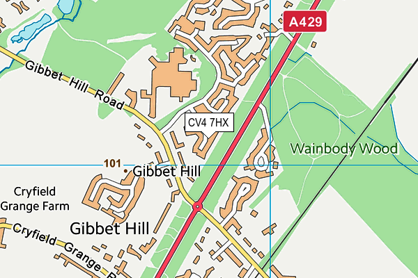 CV4 7HX map - OS VectorMap District (Ordnance Survey)