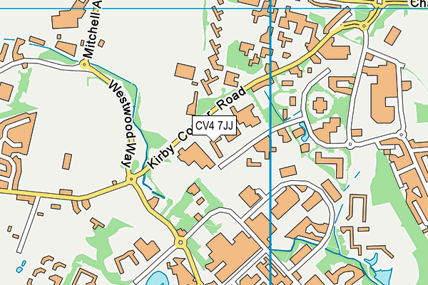 CV4 7JJ map - OS VectorMap District (Ordnance Survey)