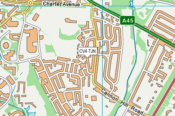 CV4 7JN map - OS VectorMap District (Ordnance Survey)