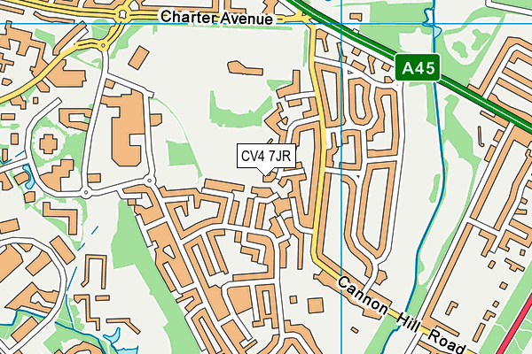 CV4 7JR map - OS VectorMap District (Ordnance Survey)