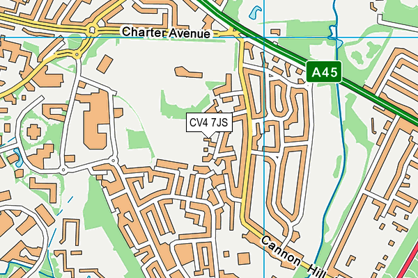 CV4 7JS map - OS VectorMap District (Ordnance Survey)