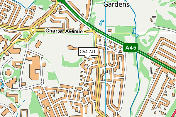 CV4 7JT map - OS VectorMap District (Ordnance Survey)