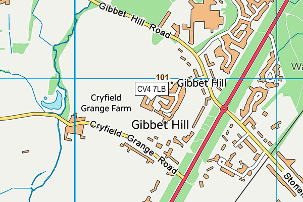 CV4 7LB map - OS VectorMap District (Ordnance Survey)