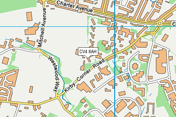 CV4 8AH map - OS VectorMap District (Ordnance Survey)
