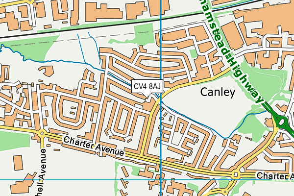CV4 8AJ map - OS VectorMap District (Ordnance Survey)