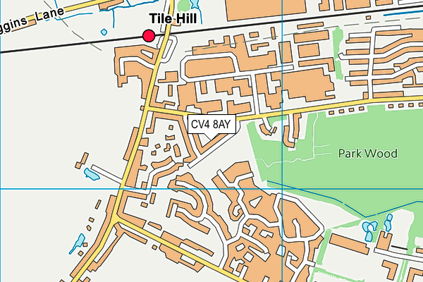 CV4 8AY map - OS VectorMap District (Ordnance Survey)