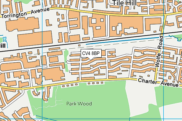 CV4 8BP map - OS VectorMap District (Ordnance Survey)