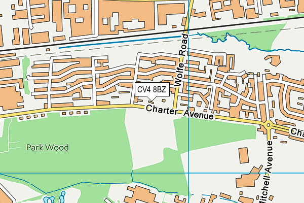 CV4 8BZ map - OS VectorMap District (Ordnance Survey)