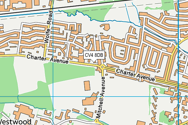 CV4 8DB map - OS VectorMap District (Ordnance Survey)