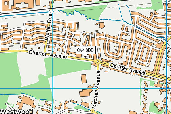 CV4 8DD map - OS VectorMap District (Ordnance Survey)