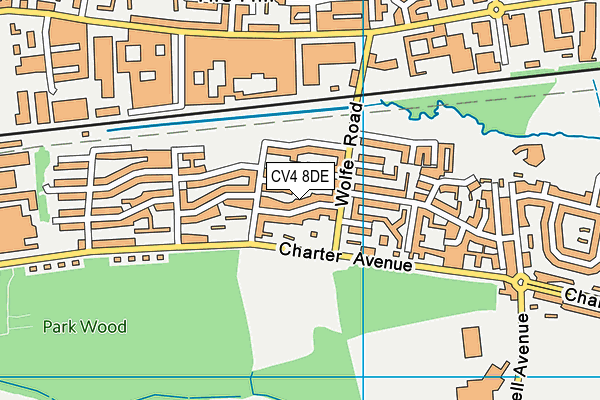 CV4 8DE map - OS VectorMap District (Ordnance Survey)