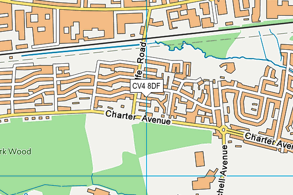 CV4 8DF map - OS VectorMap District (Ordnance Survey)