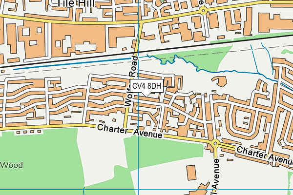 CV4 8DH map - OS VectorMap District (Ordnance Survey)