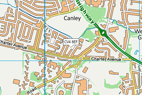 CV4 8EF map - OS VectorMap District (Ordnance Survey)