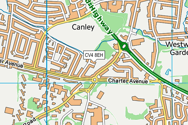 CV4 8EH map - OS VectorMap District (Ordnance Survey)