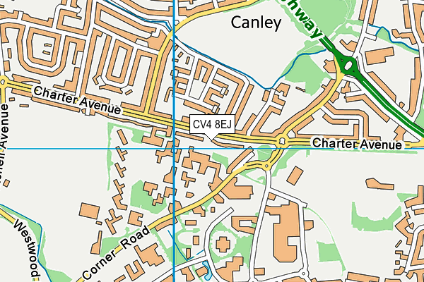 CV4 8EJ map - OS VectorMap District (Ordnance Survey)