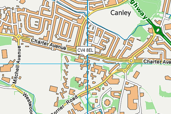 CV4 8EL map - OS VectorMap District (Ordnance Survey)