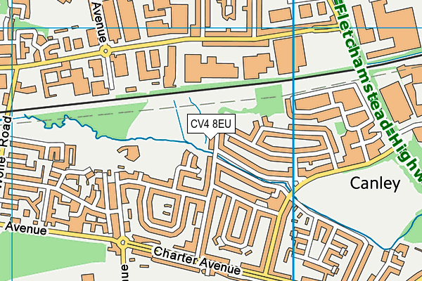 CV4 8EU map - OS VectorMap District (Ordnance Survey)