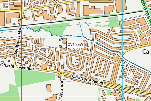 CV4 8EW map - OS VectorMap District (Ordnance Survey)