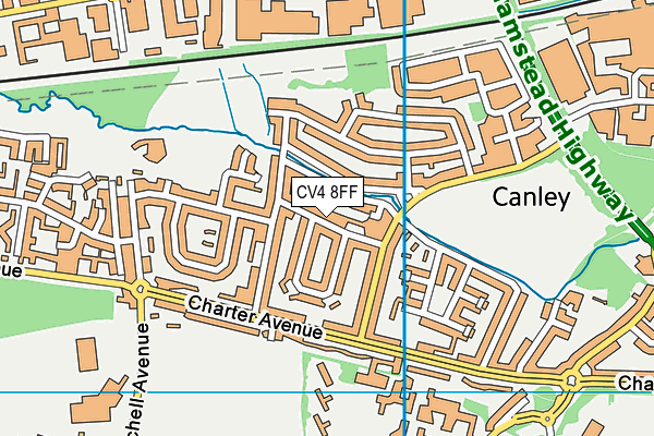CV4 8FF map - OS VectorMap District (Ordnance Survey)