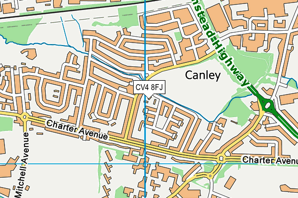 CV4 8FJ map - OS VectorMap District (Ordnance Survey)