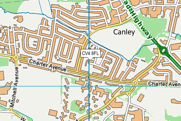 CV4 8FL map - OS VectorMap District (Ordnance Survey)