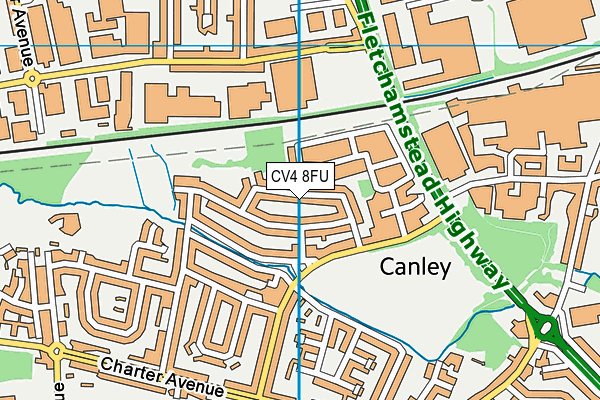 CV4 8FU map - OS VectorMap District (Ordnance Survey)