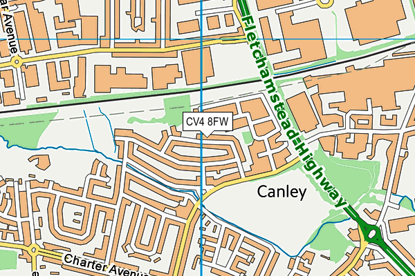 CV4 8FW map - OS VectorMap District (Ordnance Survey)