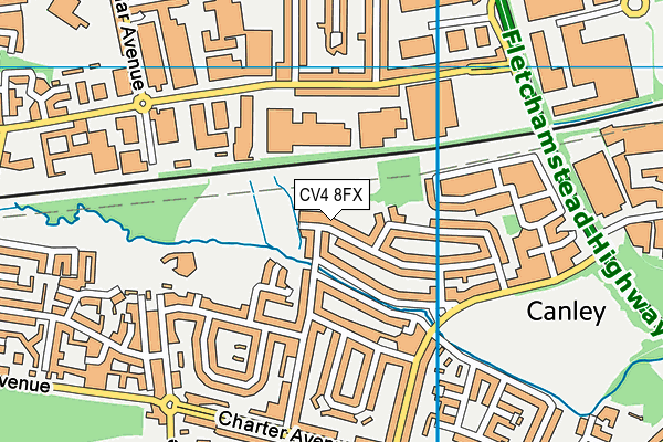 CV4 8FX map - OS VectorMap District (Ordnance Survey)