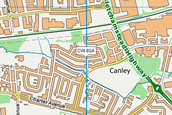 CV4 8GA map - OS VectorMap District (Ordnance Survey)