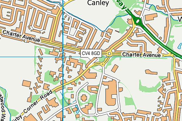 CV4 8GD map - OS VectorMap District (Ordnance Survey)