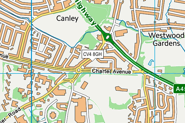 CV4 8GH map - OS VectorMap District (Ordnance Survey)