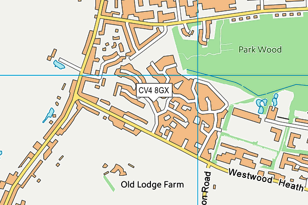 CV4 8GX map - OS VectorMap District (Ordnance Survey)