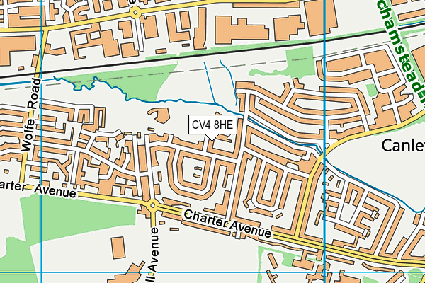 CV4 8HE map - OS VectorMap District (Ordnance Survey)