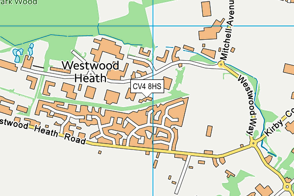 CV4 8HS map - OS VectorMap District (Ordnance Survey)